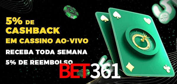 Promoções do cassino ao Vivo bet361